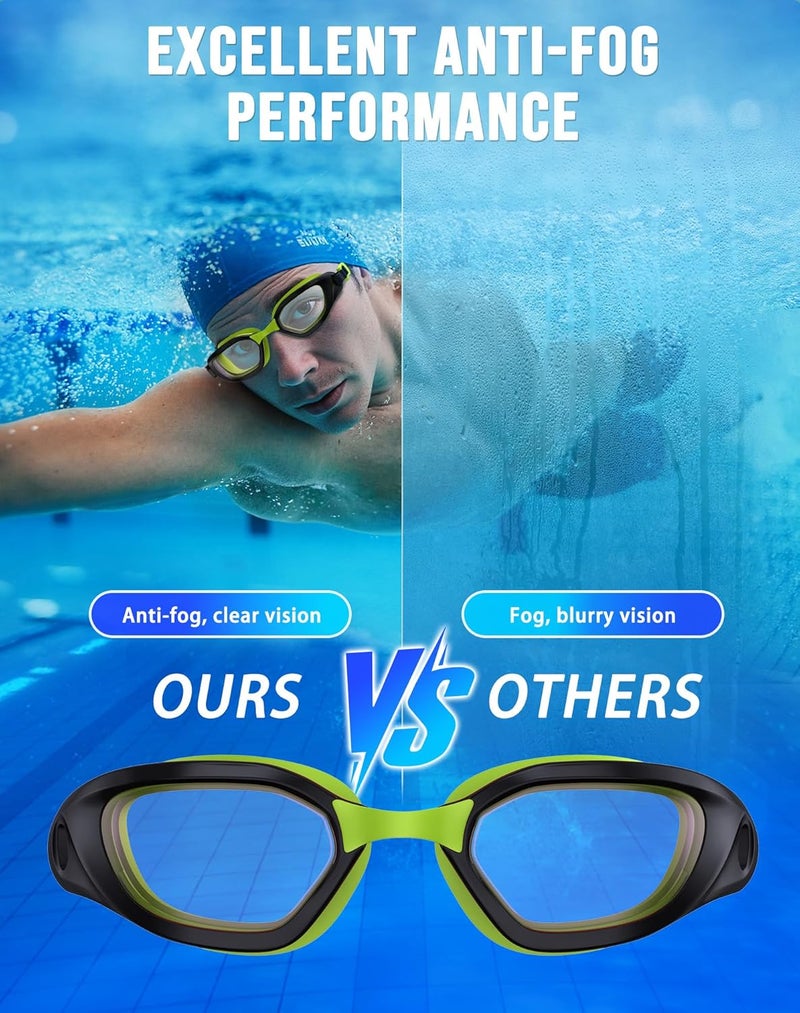 Vegemono Swim Goggles, Unisex Adult Swimming Goggles Anti Fog Anti UV No Leakage Wide View for Men Women Youth - Image 3